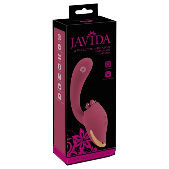 Javida - vibromasseur 2en1 langue stimulante - silicone rouge