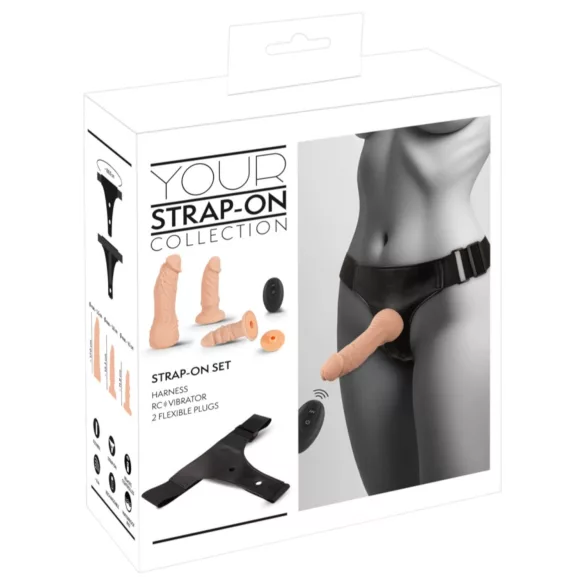 You2Toys - gode ceinture harnais - set complet - couleur chair