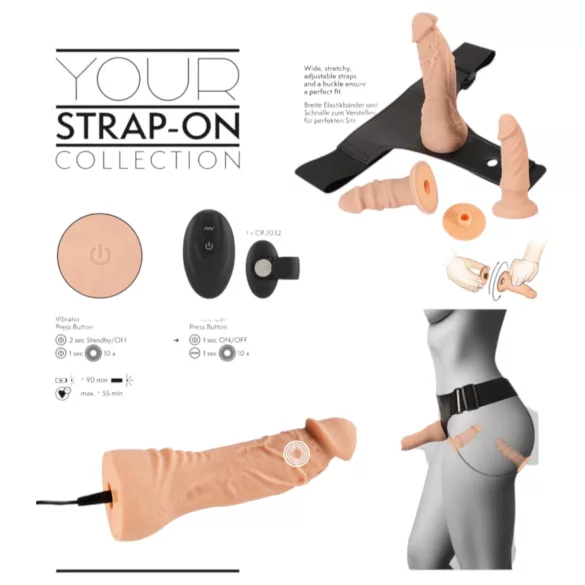 You2Toys - gode ceinture harnais - set complet - couleur chair