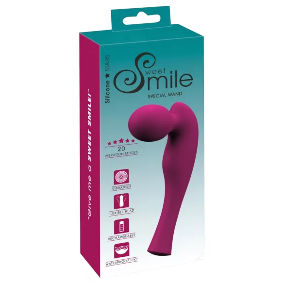 SMILE - Wand massant vibrant rechargeable - silicone rose