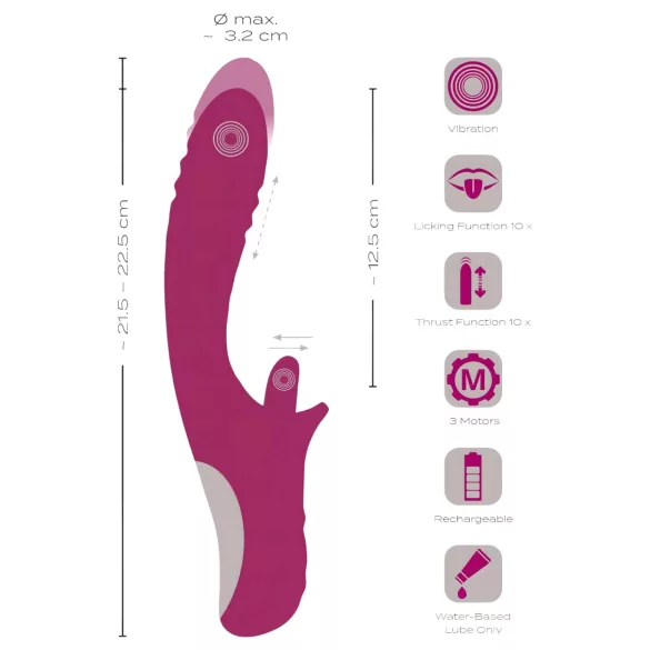 Javida - Vibromasseur langue et va-et-vient - silicone violet