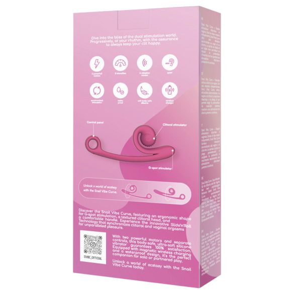 Snail Vibe Curve - vibromasseur 2en1 clitoridien et vaginal - silicone rose
