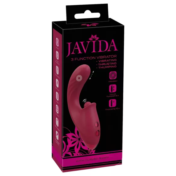 Javida - stimulateur clitoridien vibreur langue 3 en 1 - silicone rouge