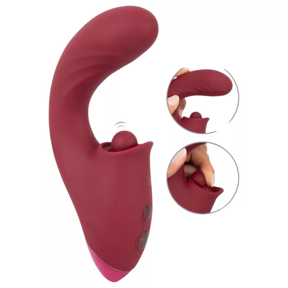 Javida - stimulateur clitoridien vibreur langue 3 en 1 - silicone rouge