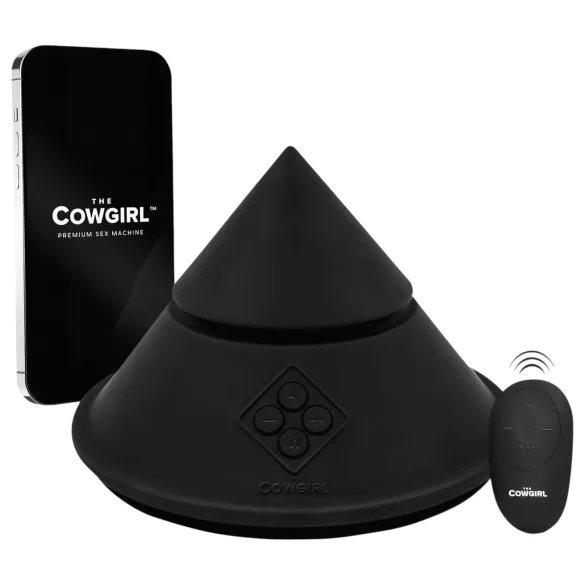 The Cowgirl Cone - machine sexuelle intelligente avec différents accessoires (noir)