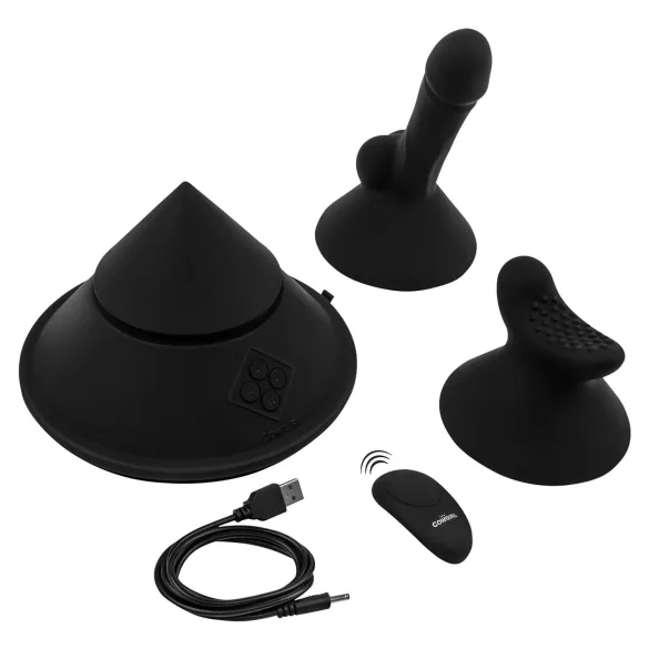 The Cowgirl Cone - machine sexuelle intelligente avec différents accessoires (noir)