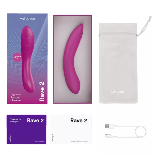 We-Vibe Rave 2 - Vibromasseur point G contrôlé par application (rose)