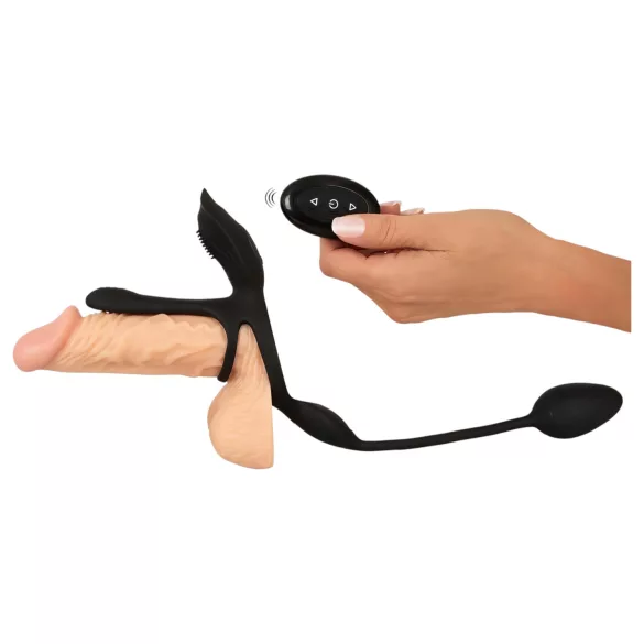 Couples Choice - anneau pénien vibrant multifonction - silicone noir