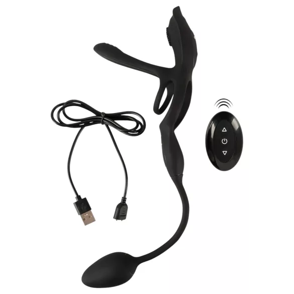 Couples Choice - anneau pénien vibrant multifonction - silicone noir