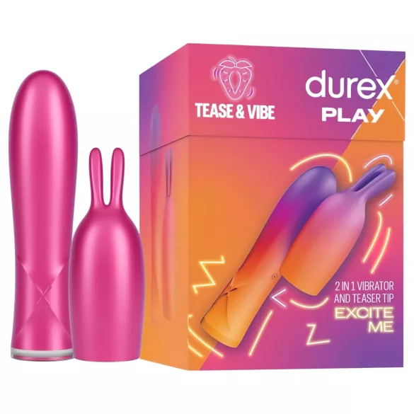Durex Tease & Vibe - vibromasseur stick avec stimulateur clitoridien lapin