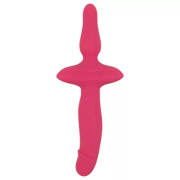Couples Choice - vibromasseur 2 en 1 et plug anal - silicone rose