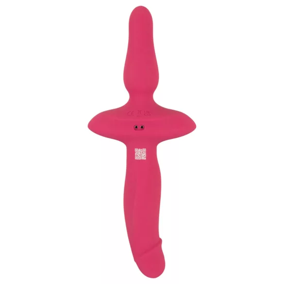 Couples Choice - vibromasseur 2 en 1 et plug anal - silicone rose