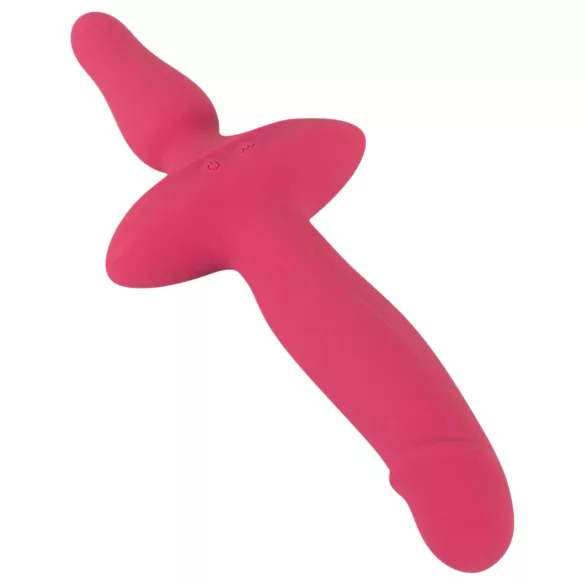 Couples Choice - vibromasseur 2 en 1 et plug anal - silicone rose
