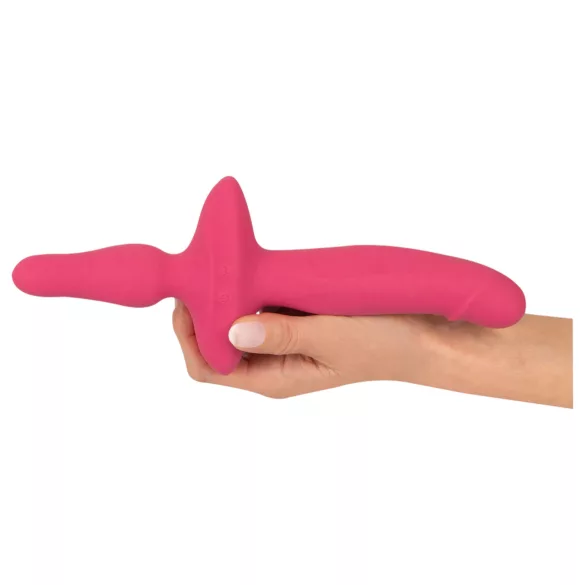 Couples Choice - vibromasseur 2 en 1 et plug anal - silicone rose