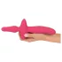 Couples Choice - vibromasseur 2 en 1 et plug anal - silicone rose