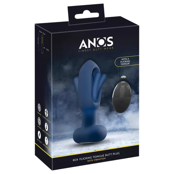ANOS - vibromasseur anal langue - silicone bleu