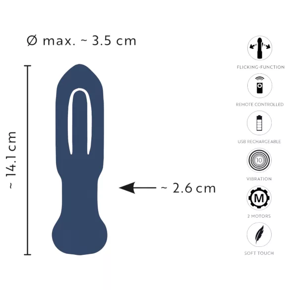 ANOS - vibromasseur anal langue - silicone bleu