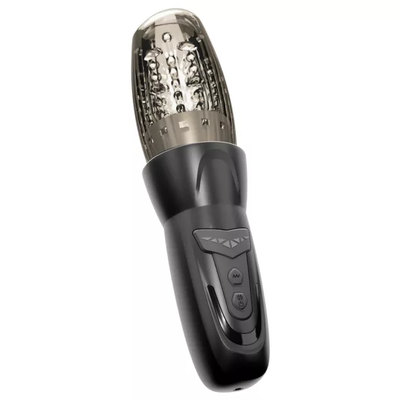 Stroker - masturbateur rotatif, à va-et-vient et vibrant (noir)
