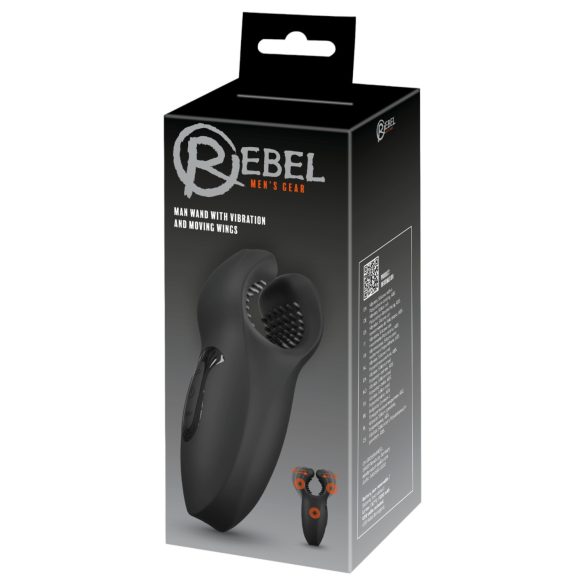 Rebel - masturbateur vibrant pénis à bras mobile - silicone noir