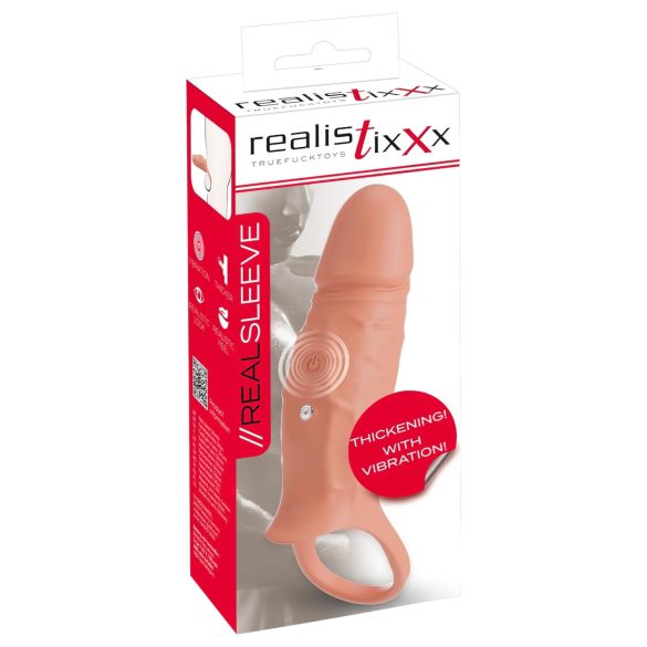 Realistixxx - Anneau pénien vibrant avec gaine (naturel)