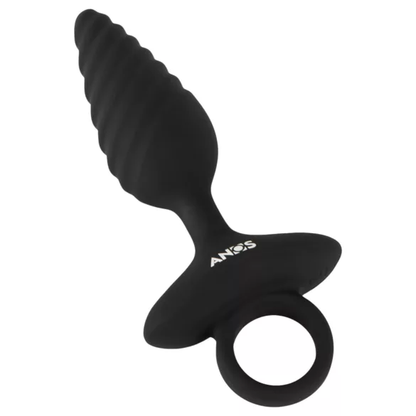 ANOS - plug anal vibrant texturé - silicone noir
