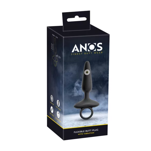 ANOS - plug anal vibrant avec poignée - silicone noir