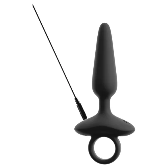 ANOS - plug anal vibrant avec poignée - silicone noir