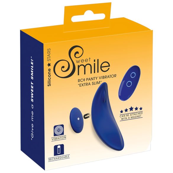 Smile - vibromasseur culotte extra fin télécommande - silicone bleu