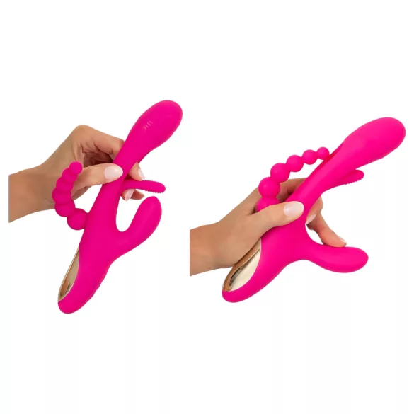 SMILE - vibromasseur triple avec languette (rose)