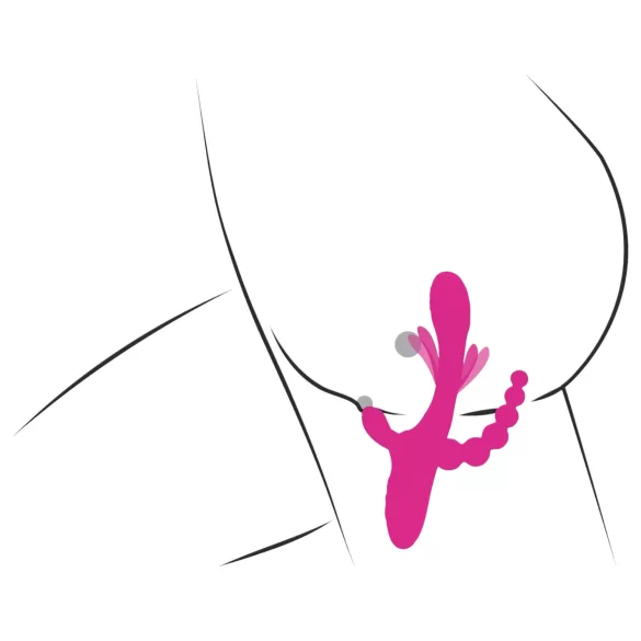 SMILE - vibromasseur triple avec languette (rose)
