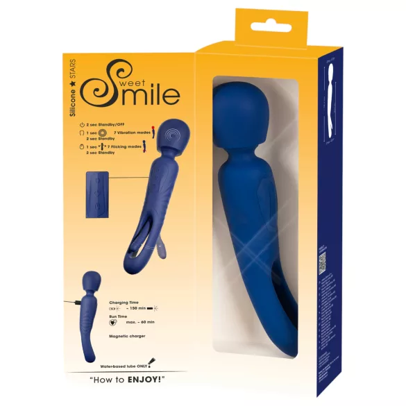 Smile - Vibromasseur 2-en-1 avec langue (bleu)