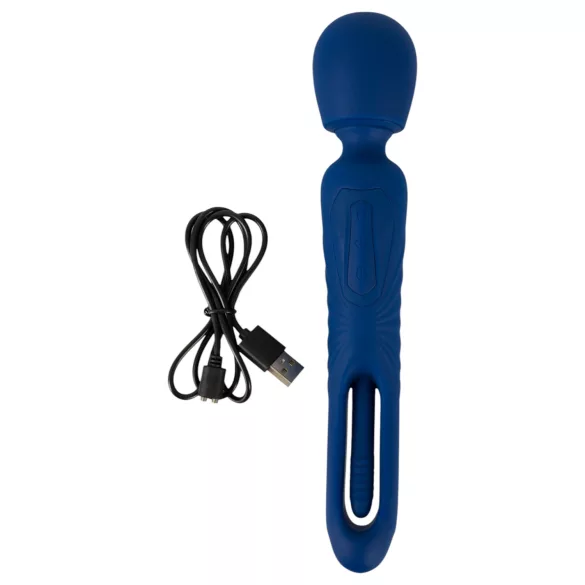 Smile - Vibromasseur 2-en-1 avec langue (bleu)