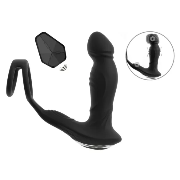 Rebel - stimulateur prostate vibrant à piston - silicone noir