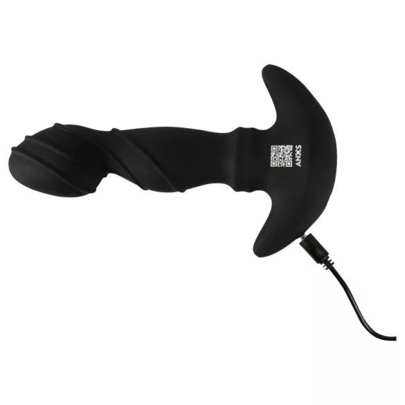 ANOS - stimulateur prostatique vibrant avec anneau - silicone noir