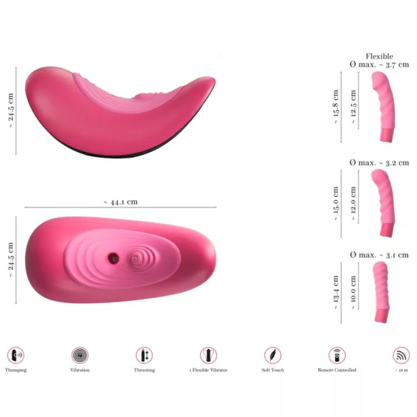 VibePad Rideon - stimulateur G-spot et clitoris vibrant - rose