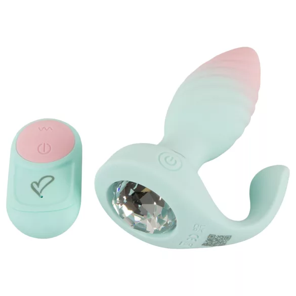 Beau Coeur Juvela - plug anal vibrant - silicone turquoise