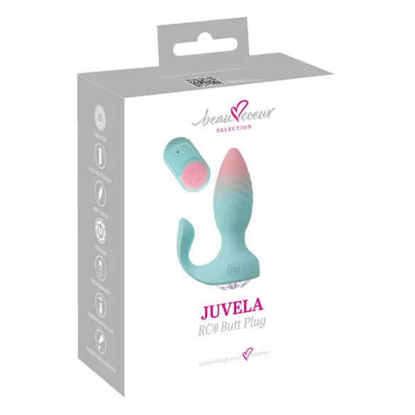 Beau Coeur Juvela - plug anal vibrant - silicone turquoise