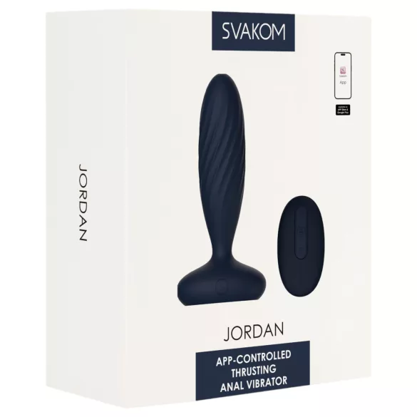 Svakom Jordan - plug anal vibrant connecté - silicone bleu