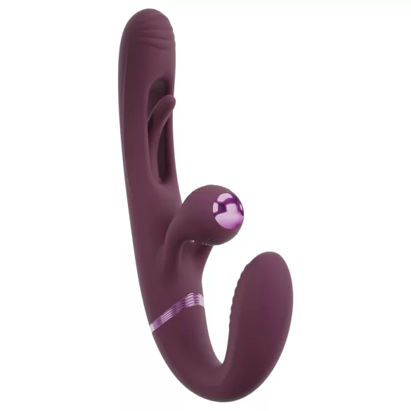 Javida - vibromasseur couple sans harnais à enfiler (violet)