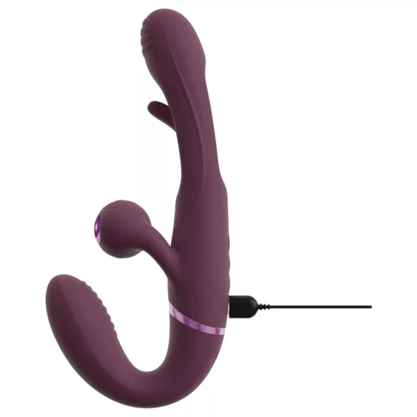 Javida - vibromasseur couple sans harnais à enfiler (violet)