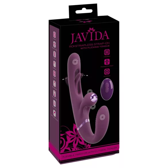 Javida - vibromasseur couple sans harnais à enfiler (violet)