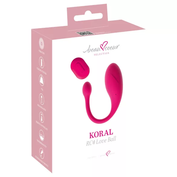Beau Cœur Coral - œuf vibrant avec télécommande (rose)
