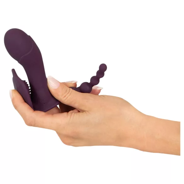 Beau Coeur Ariva - vibromasseur culotte 3 en 1 - silicone violet