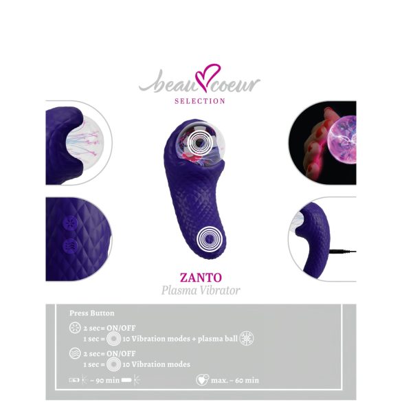 Beau Coeur Zanto - vibromasseur puissant - silicone bleu
