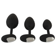ANOS - plug anal vibrant - set de 3 - silicone noir