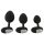ANOS - plug anal vibrant - set de 3 - silicone noir