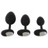 ANOS - plug anal vibrant - set de 3 - silicone noir