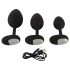 ANOS - plug anal vibrant - set de 3 - silicone noir