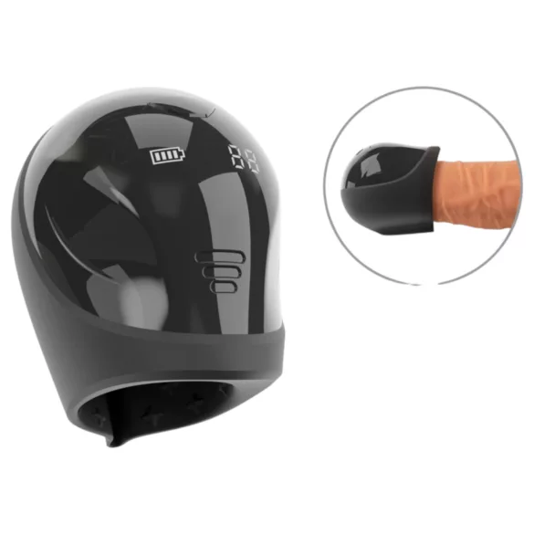 Rebel - stimulateur gland pénis étanche - silicone noir