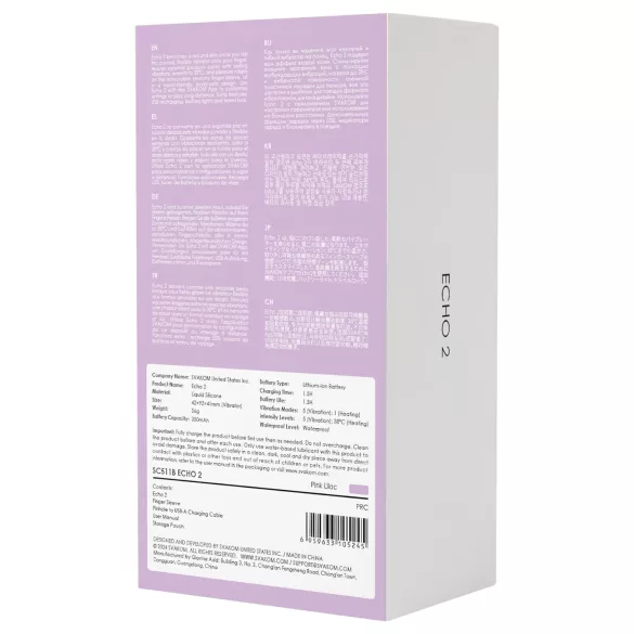 Svakom Echo 2 - vibromasseur doigt connecté - silicone rose